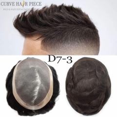 Human Hair Toupee For Men Fine Mono Lace Mens Hair Replacement Durable Wig PU Poly Skin Around Hand Tied Natural Looking Durable NPU Hair Syste
